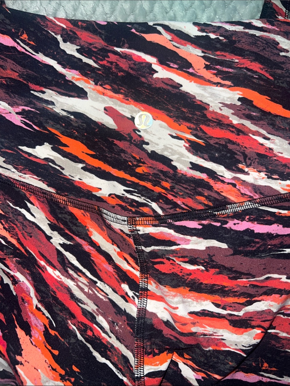 lululemon athletica Red, Pink and Black Abstract Stripe Leggings - Picture 3 of 3